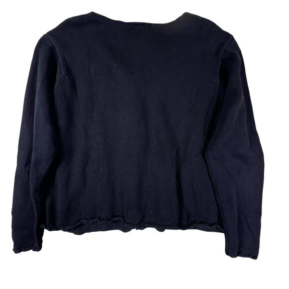 Vintage Coldwater Creek Cardigan L/XL Black Artisan Boho Knit Turquoise Buttons - Picture 6 of 14